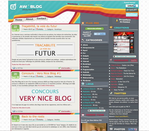 Screenshot of my Affinity-Web blog in 2006