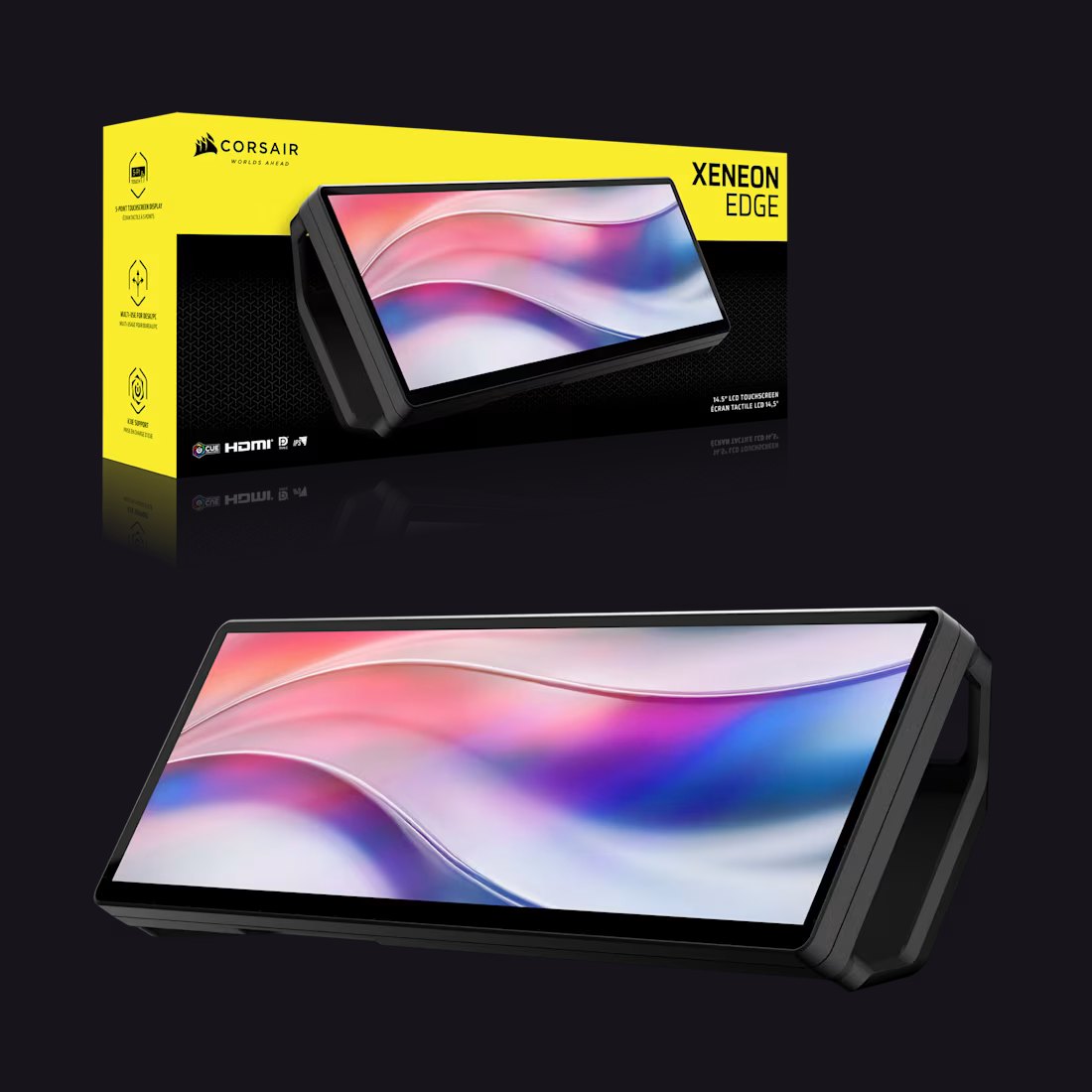 CORSAIR XENEON EDGE touchscreen targeted by the Agent Deck interface
