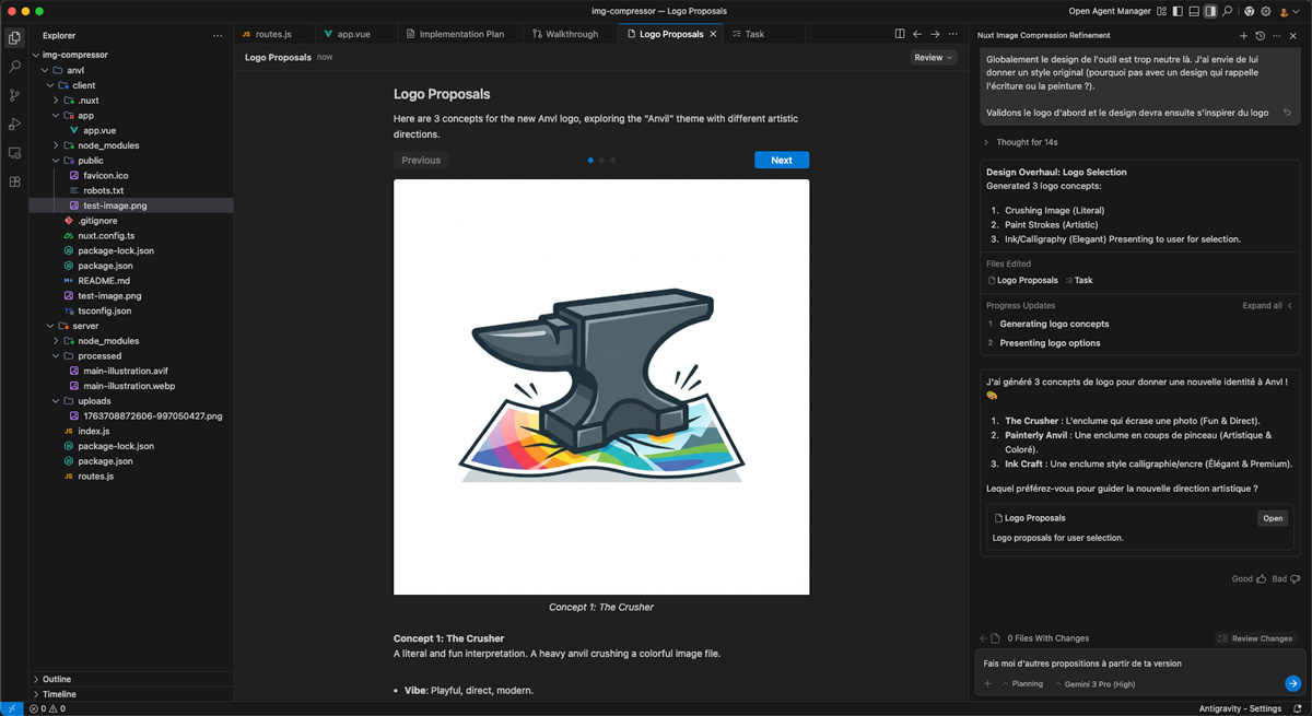 Antigravity integrated Nano Banana