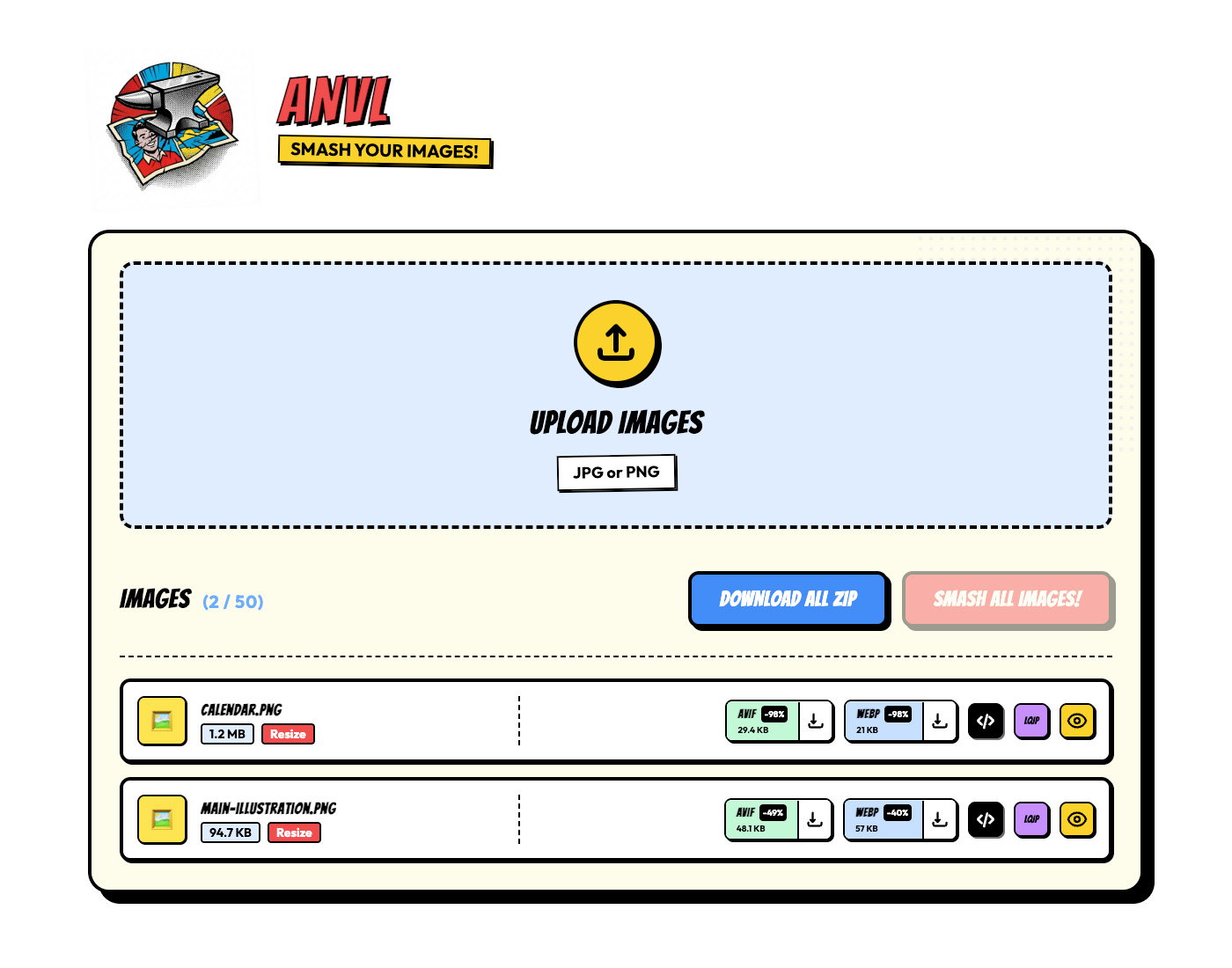 ANVL a free image optimization tool