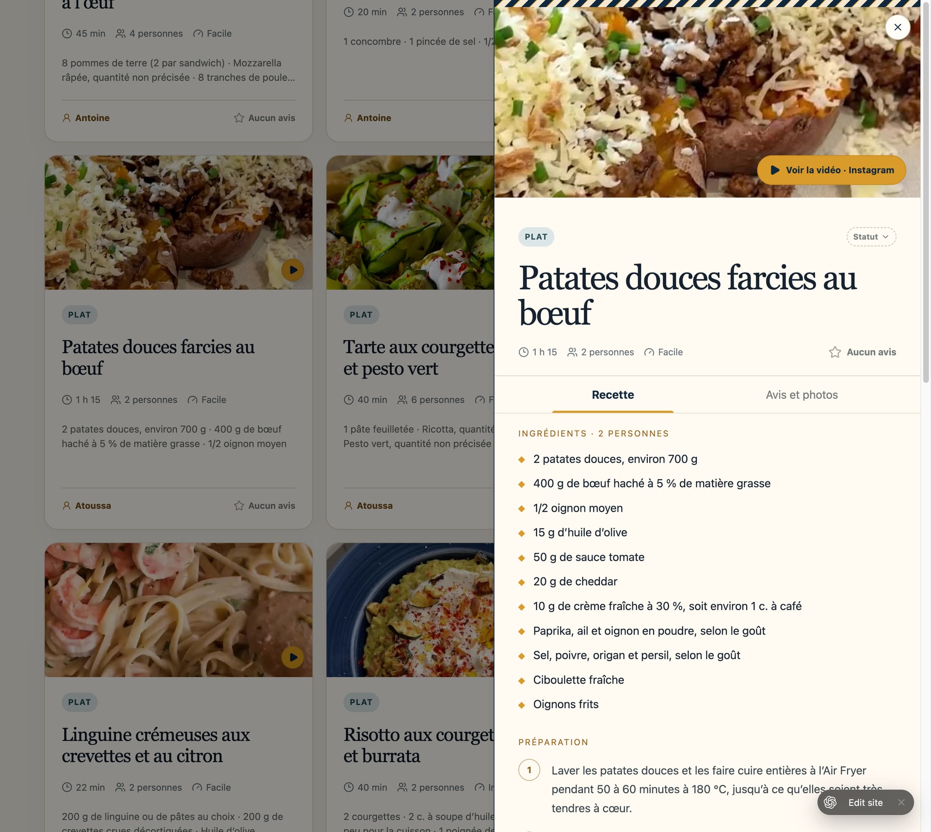 Sweet potatoes stuffed with beef recipe page in Sofreh