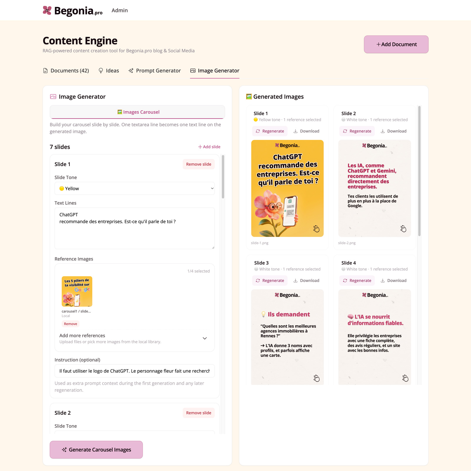 Content Engine, social media image generation