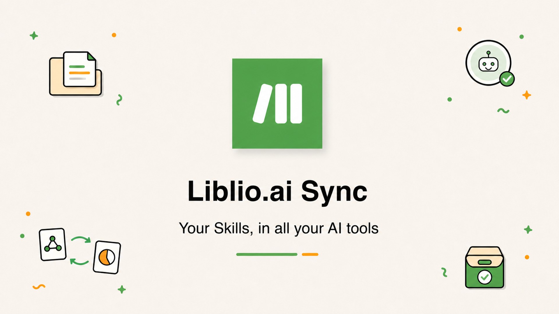Liblio.ai Sync logo with the tagline Your Skills, in all your AI tools